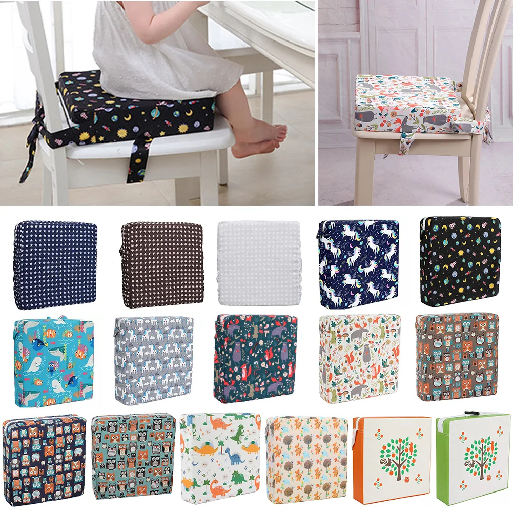 

Kids Square Booster Seat Dining Chair Washable Thick Increasing Cushion for Kids Baby Toddler Highchair Pad