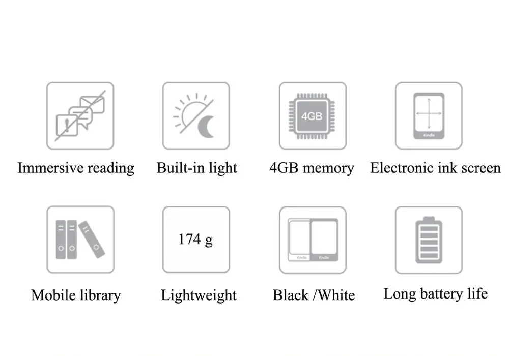 Kindle Black 2019 версия сенсорного экрана эксклюзивное программное обеспечение Wi Fi 4 Гб