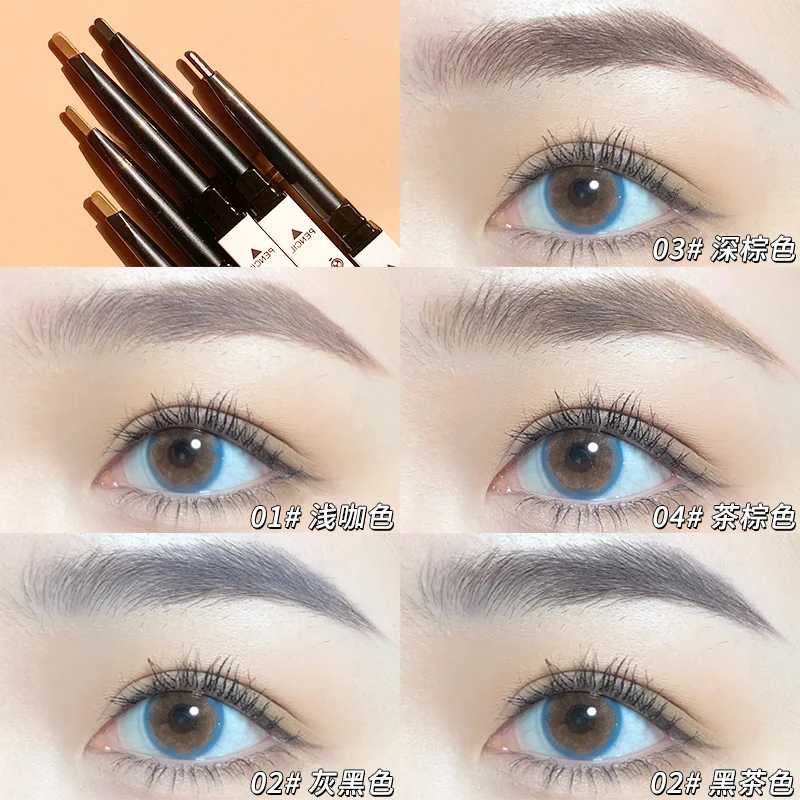 

Super slim eyebrown pencil with eyebrow brush white cute appreance long lasting waterproof women cosmetic eyebrow pen AC393