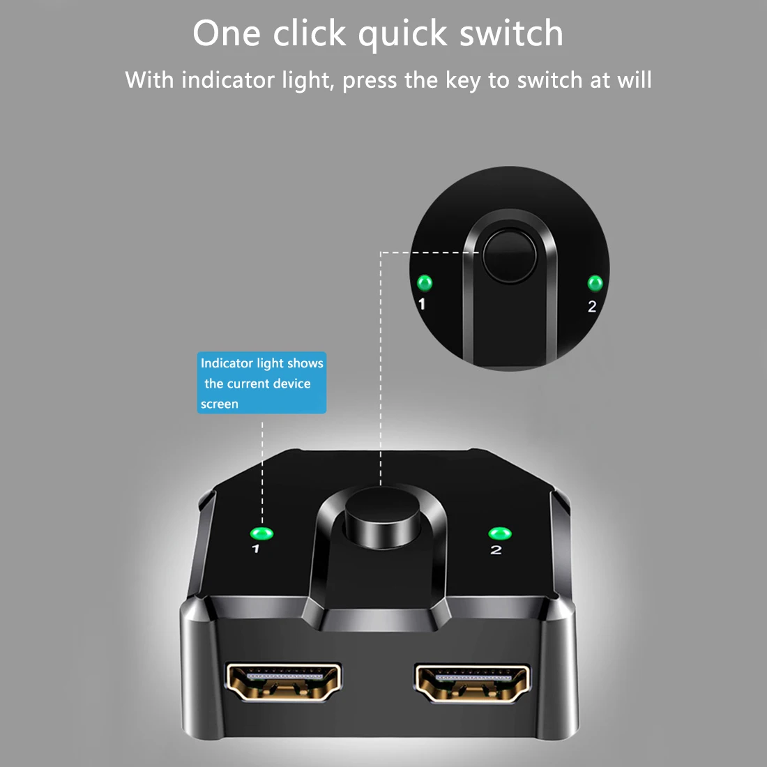 

2 In 1 Out Office Splitter Plug And Play Switch Stable Selector ABS Sharing Bi-directional Full HD 3D 4K Professional