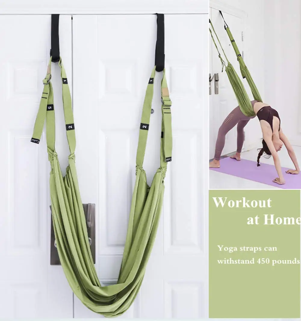 Adjustable Aerial Yoga Strap Hammock Swing Stretching Anti-gravity Inversion Exercises Multilayer Belt Yoga Flexibility Trainer