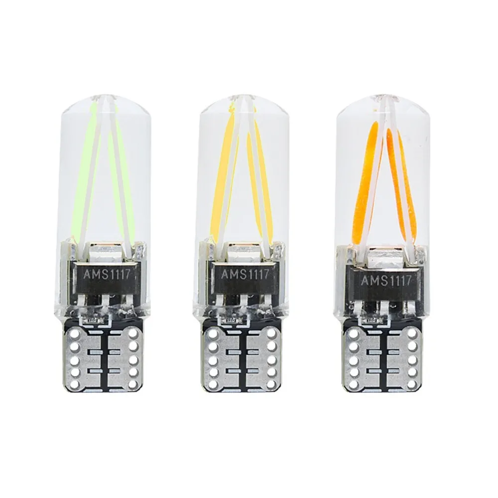 

4Pcs Canbus T10 LED W5W 194 168 12V COB Filament Car Clearance Light License Plate Bulb Signal Lamp