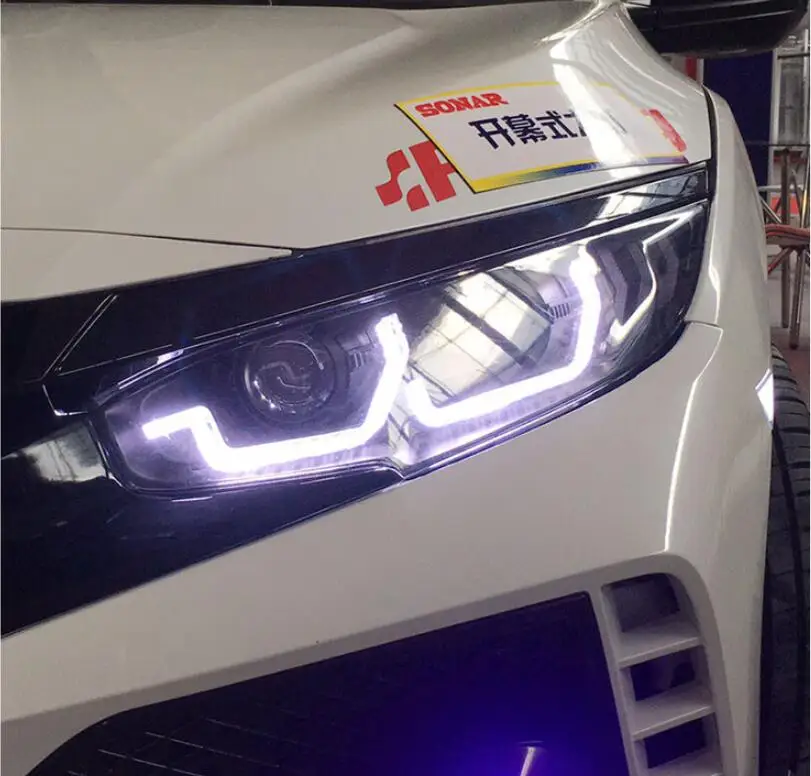 2019y автомобильный бупмер головной свет для Honda Civic автомобильные аксессуары светодиодный DRL галогенный/HID ксенон, противотуманная фара для Civic