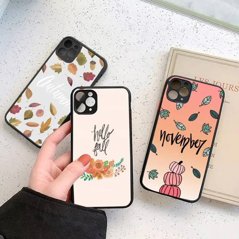

Pumpkin Happy Autumn Phone Case For iPhone 12 11 Mini Pro XR XS Max 7 8 Plus X Matte transparent cover
