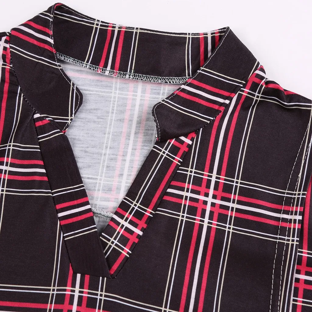 SAGACE Women's T-Shirt Maternity Long Sleeve V-Neck Button Plaid Print Breastfeeding Tops Pullover Casual Cloth |