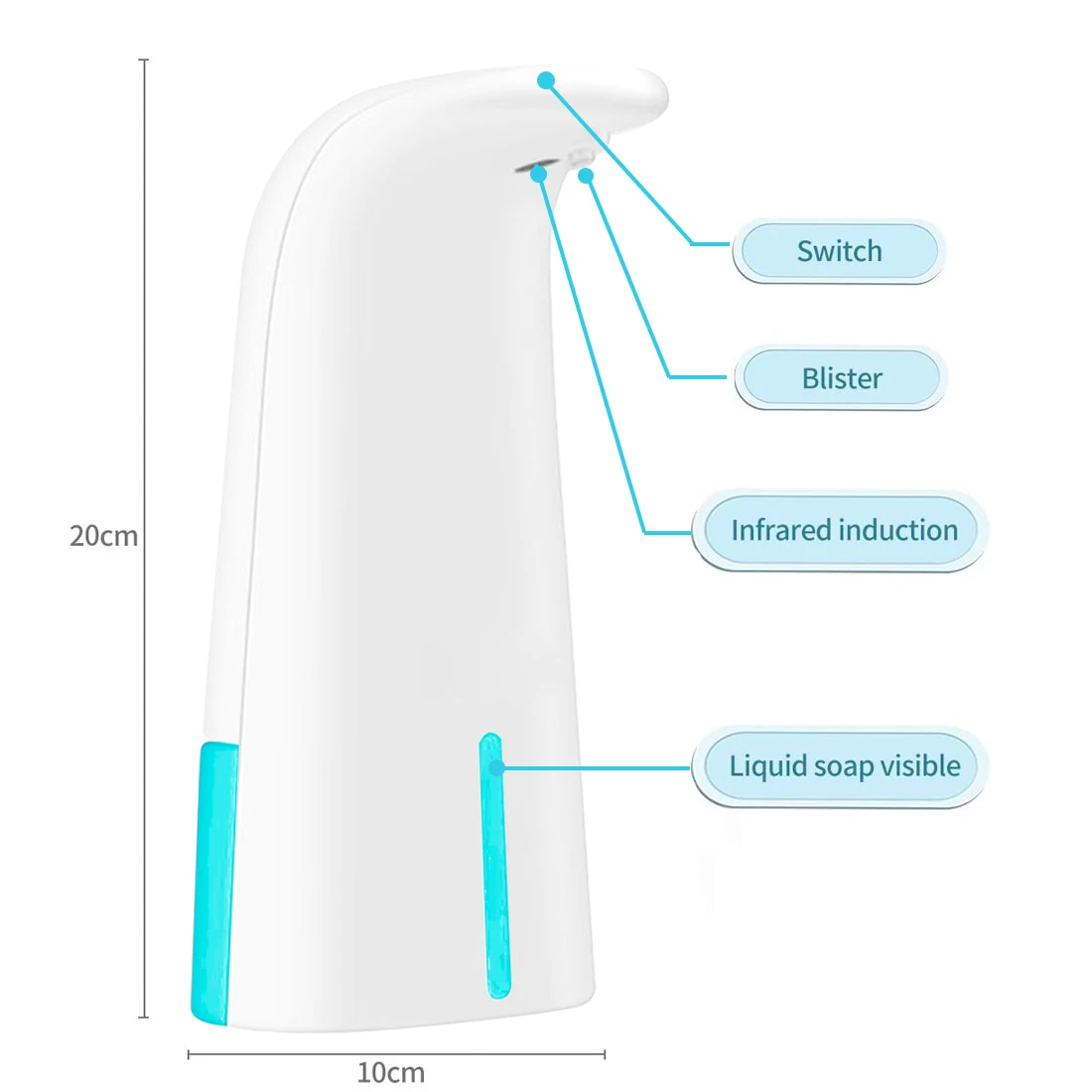 

Automatic Foam Soap Dispenser Sensor Liquid Soap Dispenser Intelligent Induction 250ML Foam Dispenser Touchless Hand Sanitizer