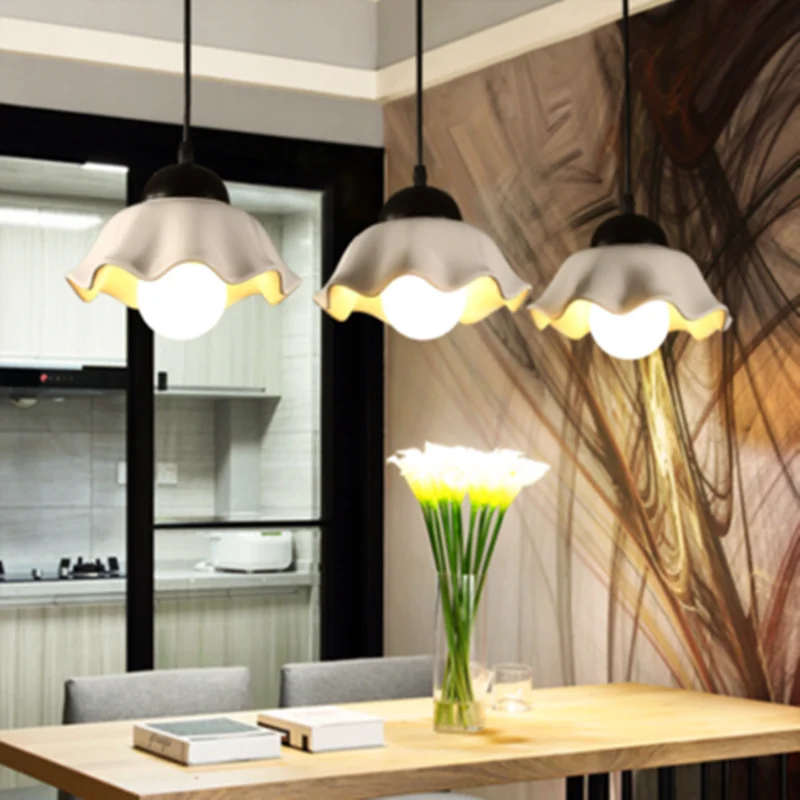 

American village LED pendant lights Modern ceramics hanging lamp Iron luminaires for bedroom restaurant living room fixtures