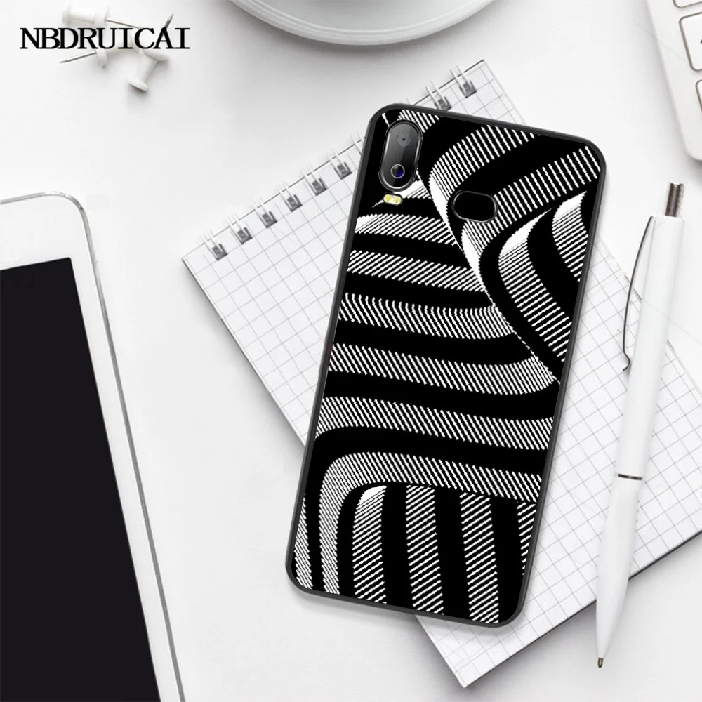 NBDRUICAI черно-белая полоса черный ТПУ мягкий резиновый чехол для телефона Samsung A10 A20