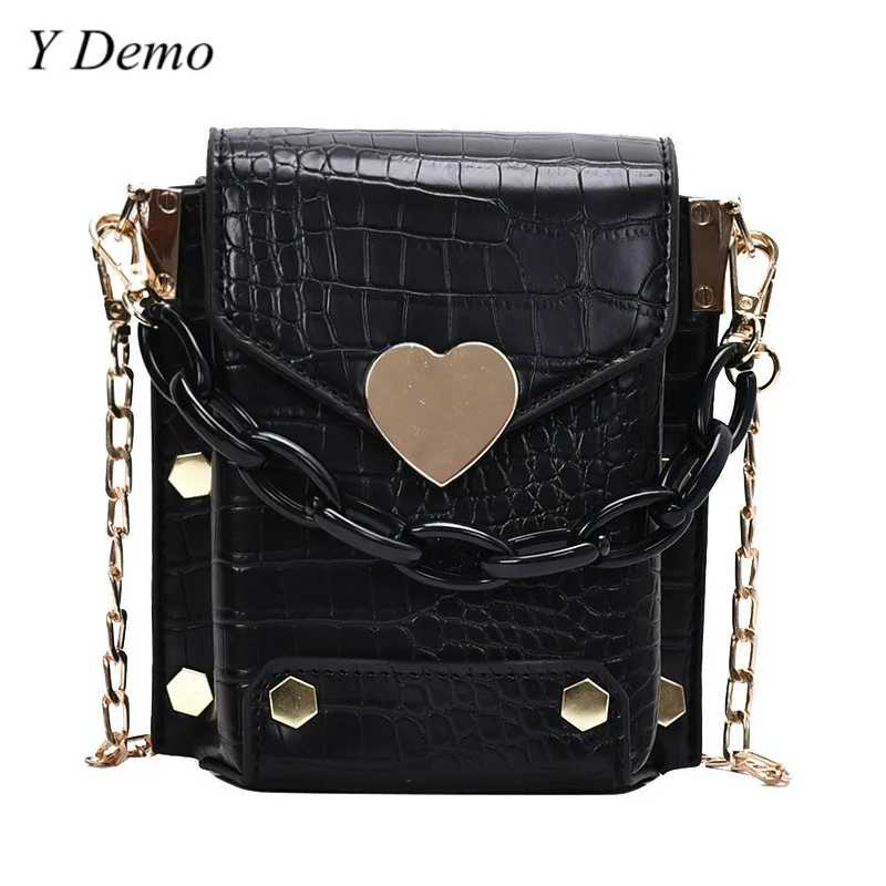 Y Demo милая сумка на плечо с пряжкой в виде сердца Женская Ретро Повседневная мини