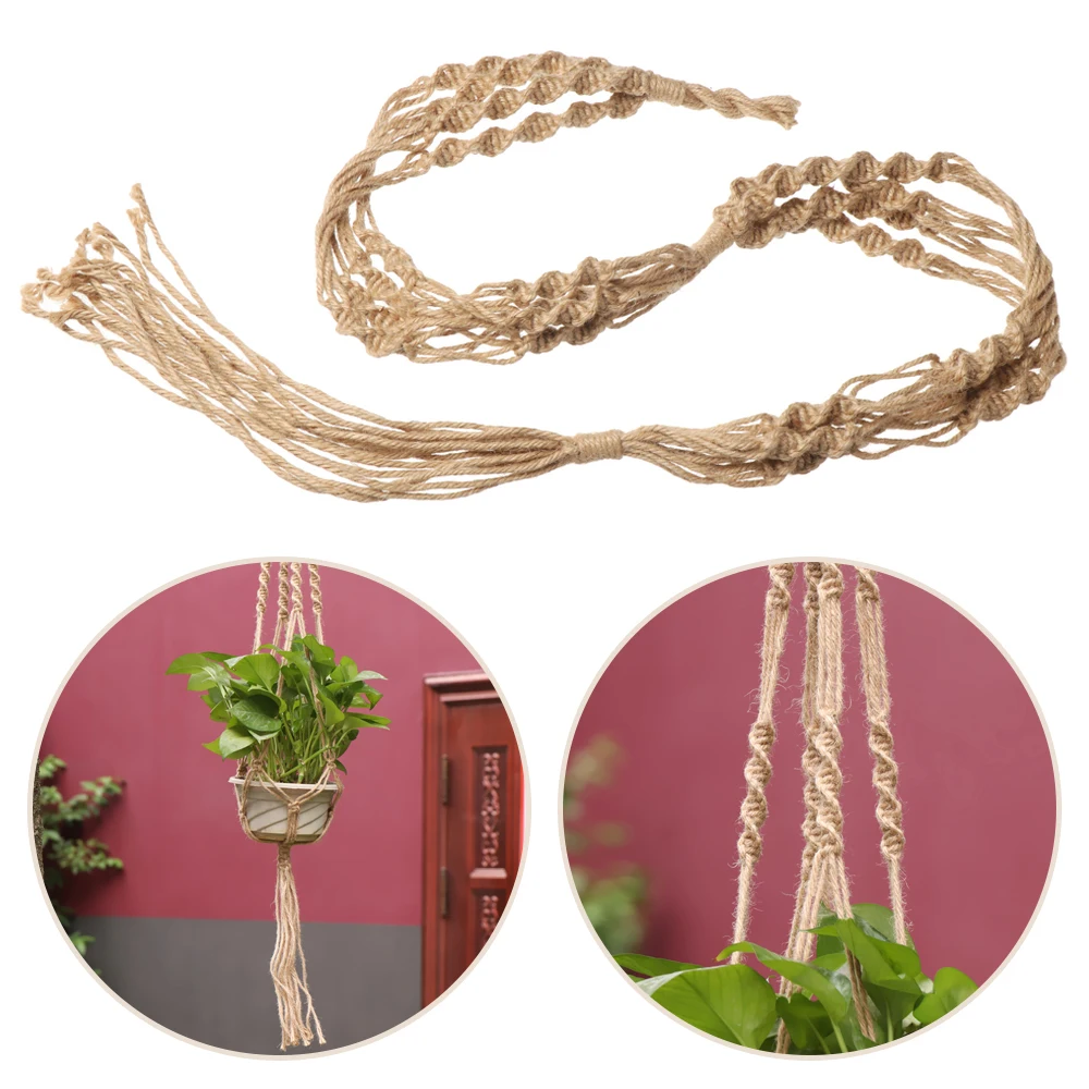 Vintage Jute Rope Flowerpot Hanging Plant Hanger Basket Handmade Knitted Flower Pot Holder Garden Decoration | Дом и сад