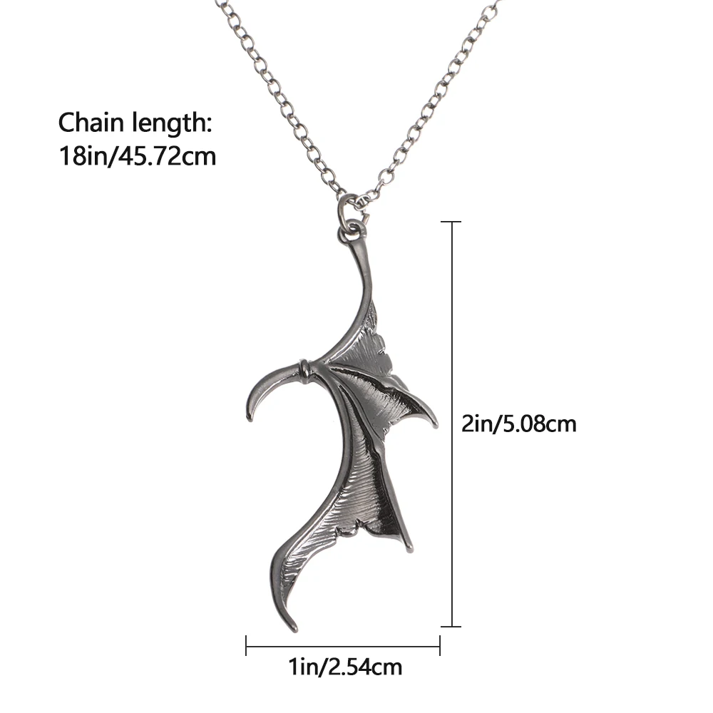 Ожерелье с подвеской в виде сердца крыльями дракона для влюбленных пар винтажное