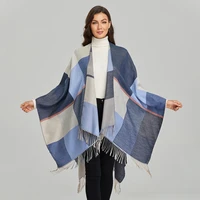 luxury retro shawl for women warm scarf ladies jacquard casual cloak designer thickened long shawl plaid scarf manteau autumn