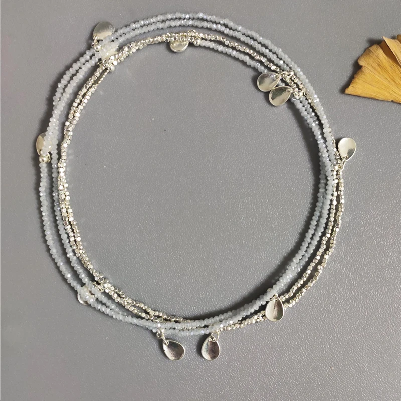 Модные длинные аксессуары для одежды ожерелье из бисера с кристаллами женские