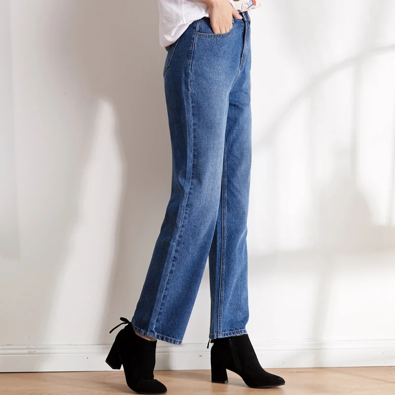 Женские классические джинсы LEIJIJEANS, элегантные свободные неэластичные брюки с высокой посадкой, новая модель 9101 большого размера