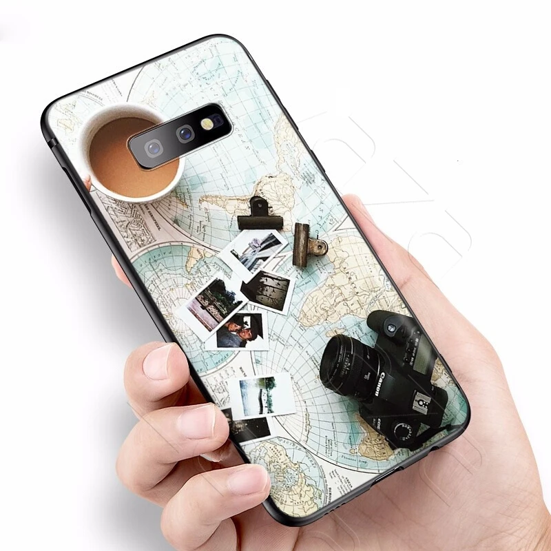 Travel World Map Plane Plans Case for Samsung Galaxy S10 S20 Ultra Note 10 Lite Plus A51 A71 A81 A91 A01 A11 A21 A41 |