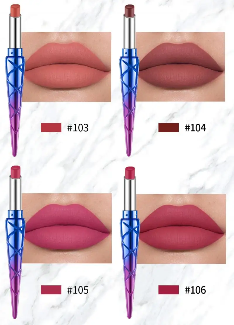 1 шт. 12 цветов натуральные матовые водостойкие трубки для помады долговечная