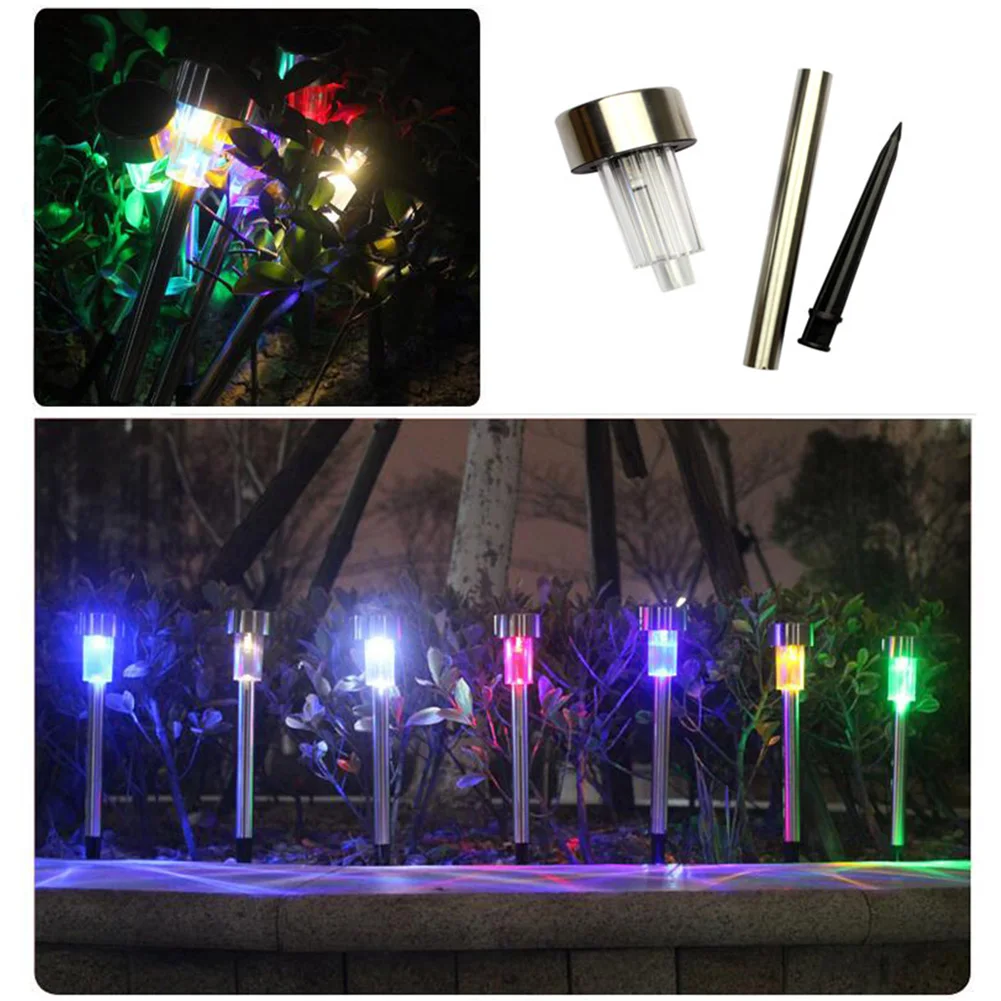 

12 шт. светодиодный солнечный светильник Нержавеющая сталь Водонепроницаемый Открытый Садовая лужайка ставки лампы двора арт для двор дома...