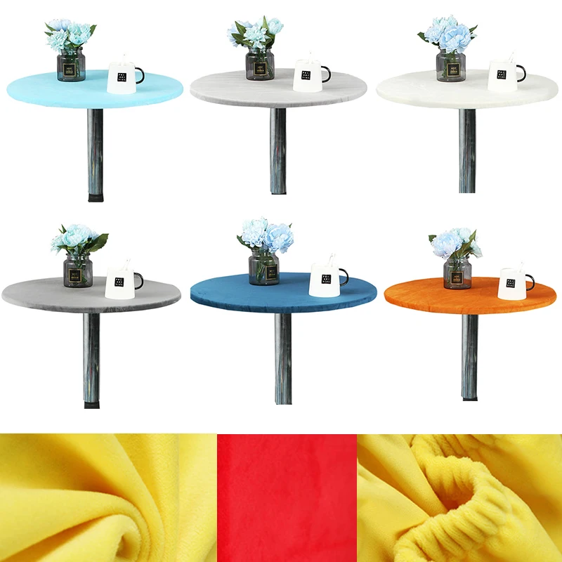 

Round Velvet Table Cover Tablecloth Elastic Fitted Stretch Round Edged Table Cover Protector 60/70/80/90/100/120/150cm