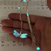 luminous dragonfly star moon personalized bookmark ancient silver alloy fluorescent jewelry diy scrapbook book mark page folder