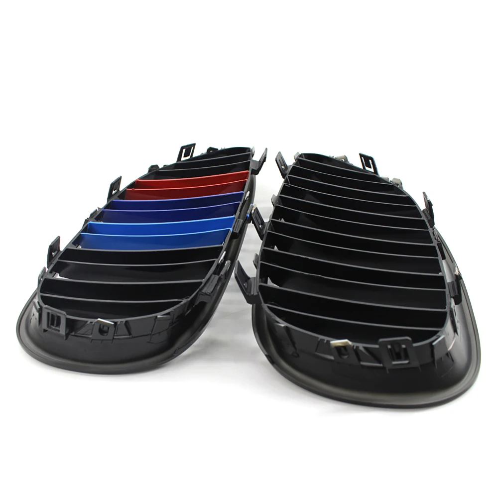 

Modified Double-Line Two-Wire Network Car Front Hood Grille Wide Abs Plastic Car Replacement Parts Bright Blac For E60 61 04-09