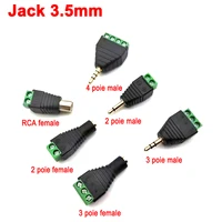 earphone audio jack 3 5mm connector stereo adapter male female rca audio mono channel plug to screw terminal mono channel plug