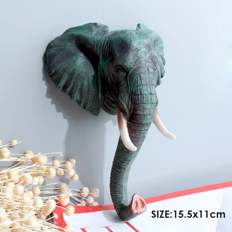 Elephant 2 шт. Креативные 3D крючки для животных, настенные вешалки, украшения, подвесные крючки для одежды, дверной крючок, Зебра, слон, Антилопа, лось, жираф, Декор - Цвет: Elephant