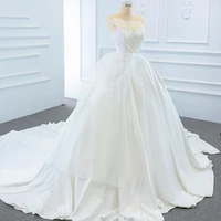 J67163 Jancember White Wedding Dresses 2020 Sweetheart Sleeveless Satin Wedding Gown Brides vestidos de novia 2020