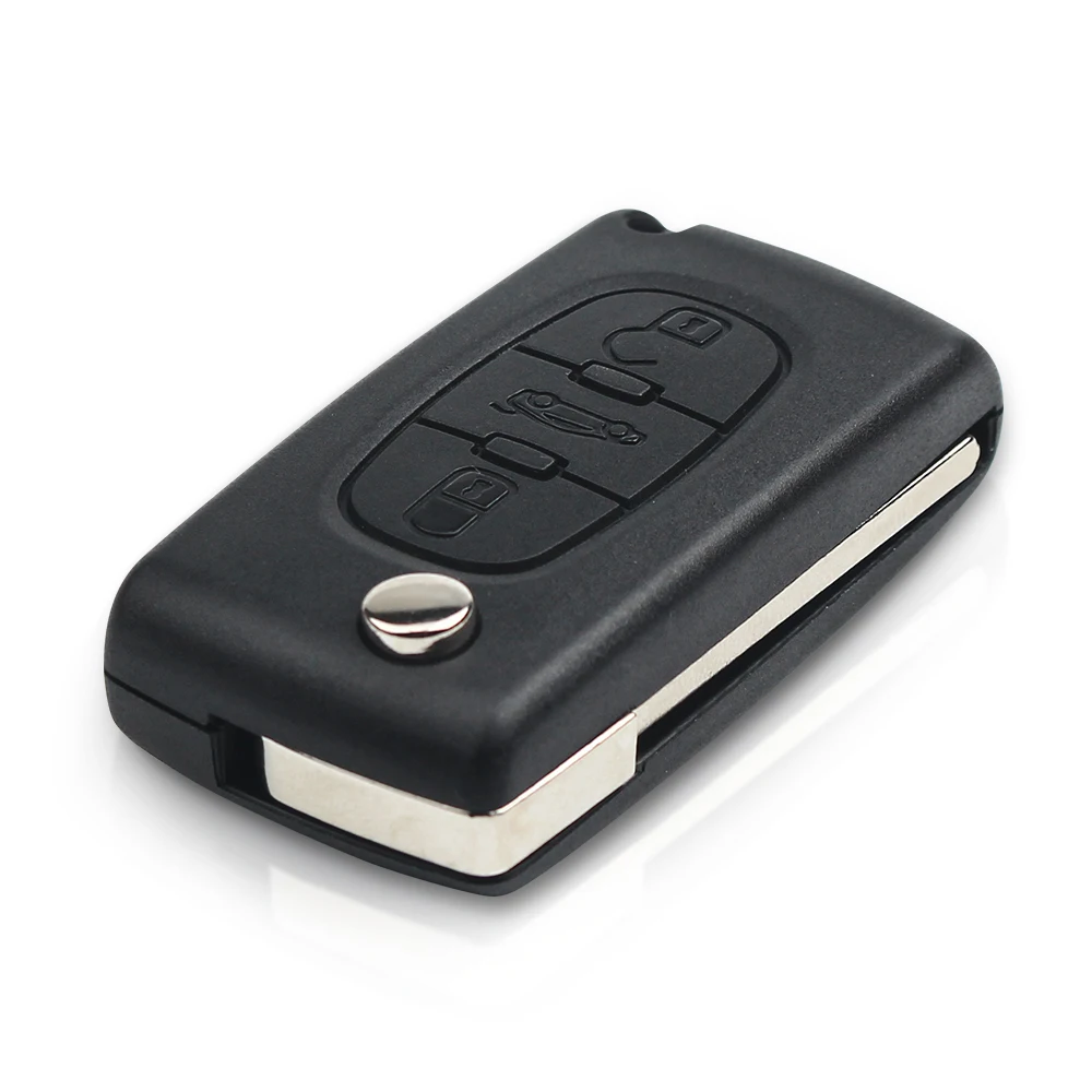 KEYYOU для Peugeot 207 307 308 407 607 3 кнопочный автомобильный чехол-книжка без ключа с