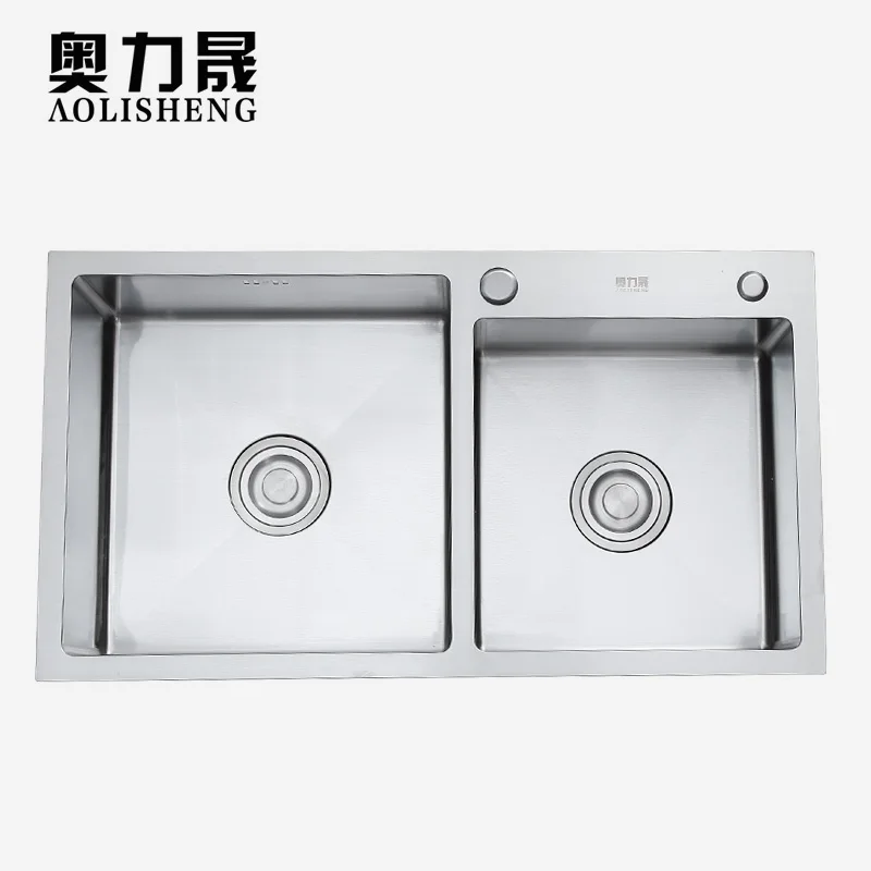 Кухонная раковина с двойным слотом ручная бесшовная сварочная из нержавеющей