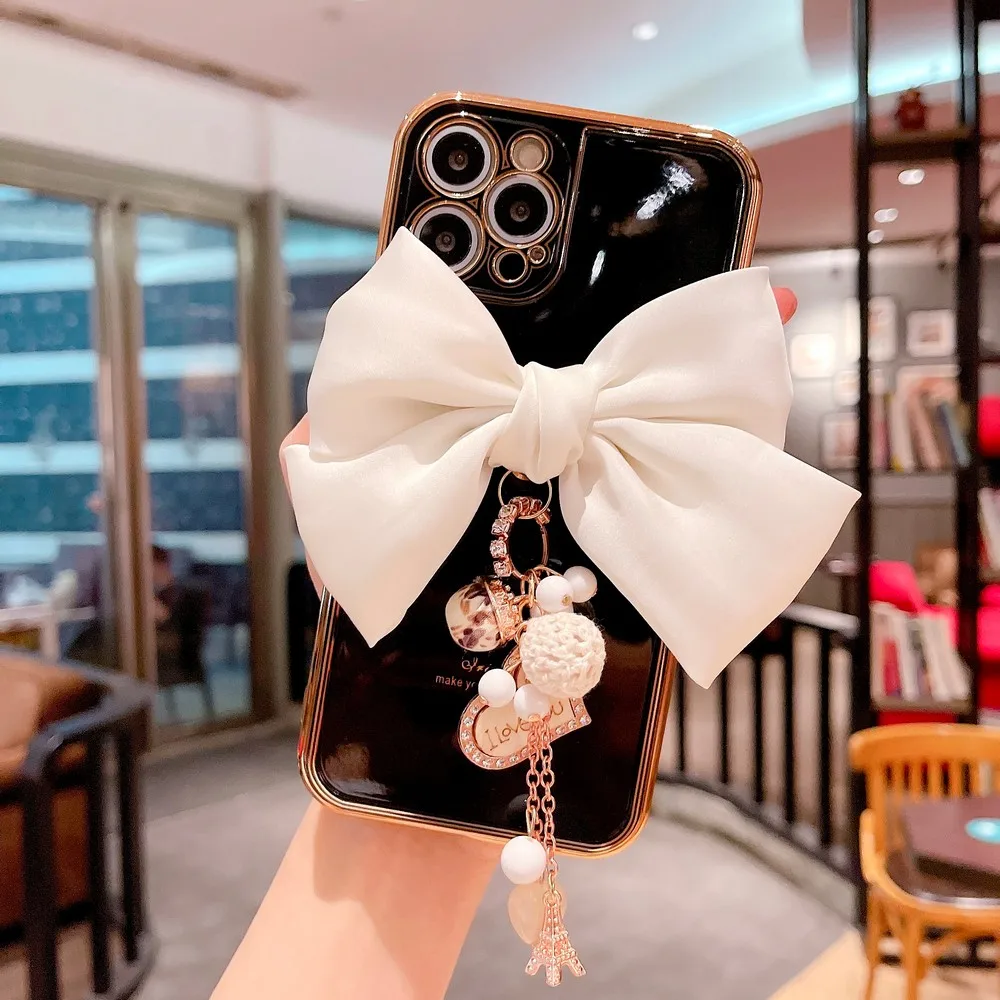 

Luxury temperament pearl wrist love makeup mirror Case For iPhone 12 mini 11 pro max X XR XS Max 7 8 plus Back cover