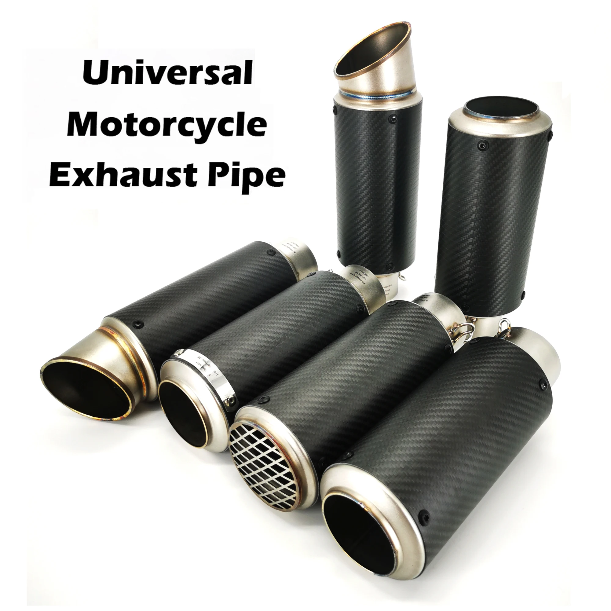 Motorcycle Muffler Exhaust Pipe Escape Moto for Cafe Racer Dirt Pit Bike CBR600RR R6 Ninja 400 Z800 Z900 Z1000 GSXR 51mm/61mm | Автомобили