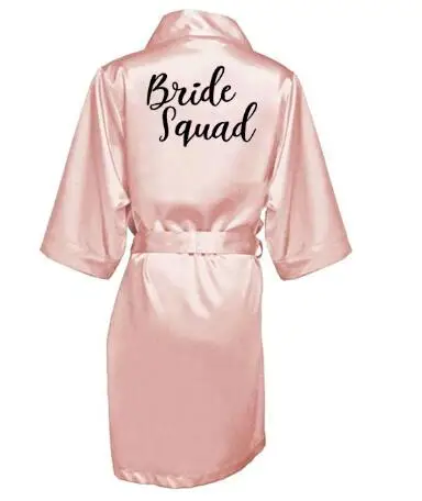 Пыльный розовый невесты robe Атласный халат для женщин свадебные пижамы свадебный