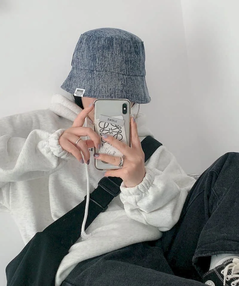 ins hat female autumn and winter Japanese patch basin hat Korean version of the wild dome bucket hat big head fisherman hat