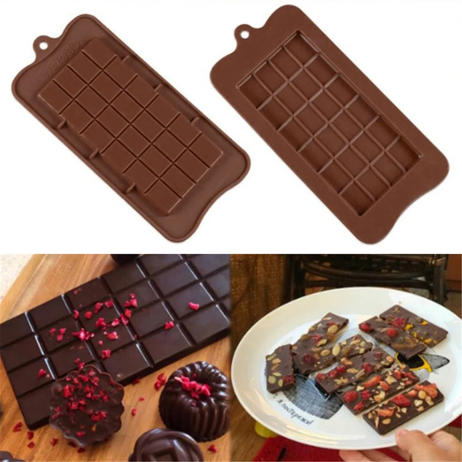 

24 Cavity Cake Bakeware Kitchen Baking Tool Square Silicone Chocolate Mold Candy Maker Sugar Mould Bar Block Ice Tray Cake Tools