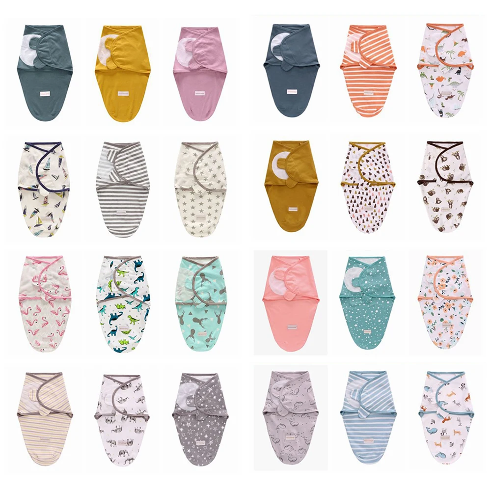 

Baby Sleeping Bag Newborn Swaddle Wrap Cotton Baby Receiving Blanket Bedding Cartoon Cute Infant Sleepsacks for 0-6 Months Gift