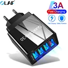 Зарядное устройство 48 Вт, 4U, быстрая зарядка 3,0, USB, для iPhone, Samsung, Android, 4-порта, мобильный телефон, универсальный настенный адаптер для светодиодного светильника