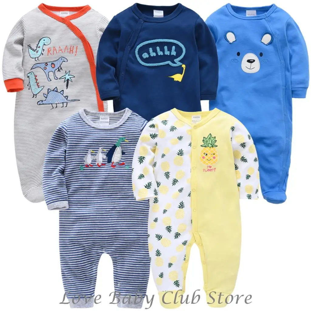 Детские комбинезоны для девочек 5 шт./лот Комбинезоны с длинными рукавами и