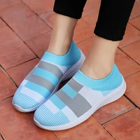 womens casual shoes woman mesh sneakers women 2021 new spring knitted flat ladies shoes slip on female footwear plus size 35 43