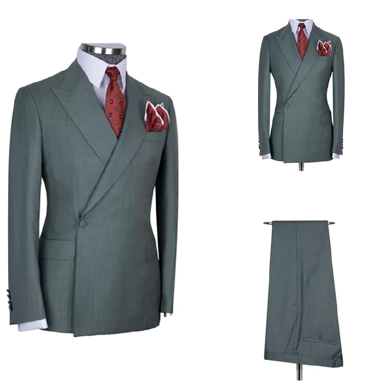 

Teal Coat Pants Men Suits 2 Piece Peak Lapel Blazer Business Casual High-quality Mens Set Wedding Costume Homme Jacket+Pants+Tie
