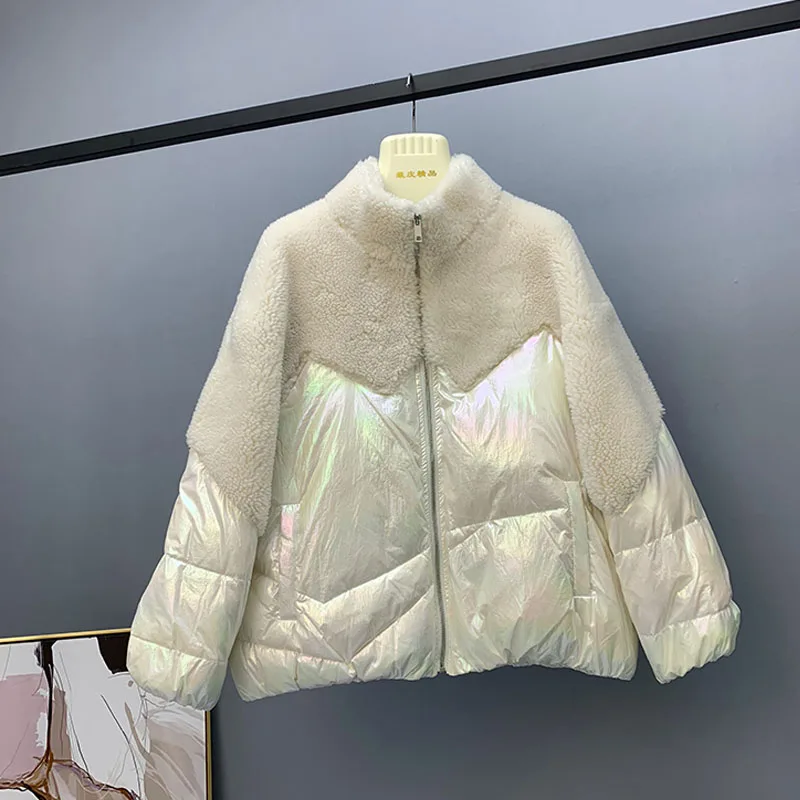 Зимняя куртка женская 2019 новая белая пуховик Женская пуховая из овечьей шерсти