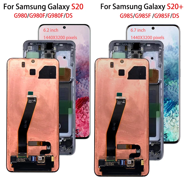 

Совершенно новый, идеально подходит для Samsung Galaxy S20 LCD G980 G980F DS с рамкой, дисплей, сенсорный экран, дигитайзер для Samsung S20 plus LCD