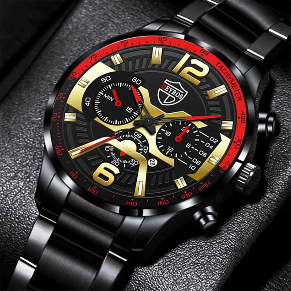 

Luxury Men's Watches Casual Sport Men Stainless Steel Quartz Wrist Watch Business High Quality Leather Male Wristwatches