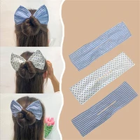 2021 women girls printted knotted deft bun hair bands rope headband fabric hair clip hair making tool hair accessories