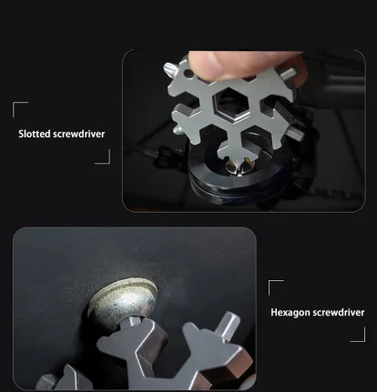 

EDC Multipurpose Tool Combination Keychain Portable Handcraft Outdoor Accessories Snowflake Screwdriver Hex Wrench Beer Opener