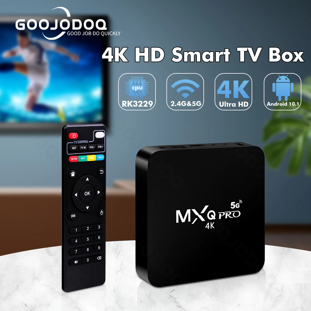 GOOJODOQ Android Smart TV Box 5G Сетевые плееры домашний пульт дистанционного управления IP 4K