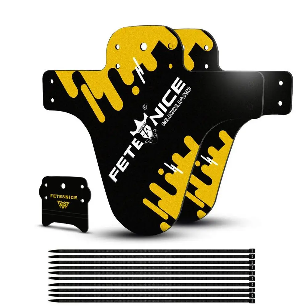 yellow FETESNICE Новые MTB шоссейные велосипедные Брызговики велосипедные Крылья передние/задние велосипедные Брызговики для горного велосипеда крылья - Цвет: yellow