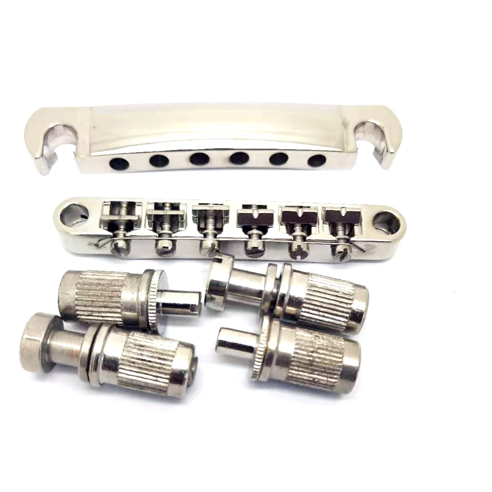elektrische gitarre tune o matic bridge saitenhalter mit nieten set fit epi lp gitarre ersatz nickel free global shipping
