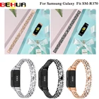 Ремешок стальной со стразами, люксовый блестящий браслет для Samsung Galaxy Fit SM-R370 SM R370