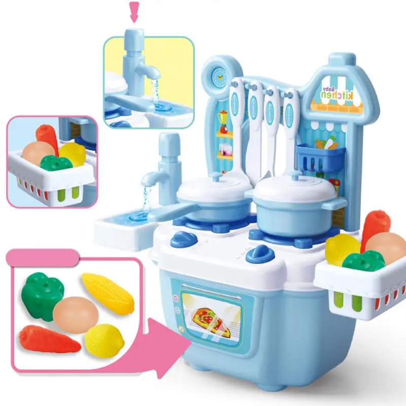 

Kids Pretend Play Simulation Kitchen Set Chef Cooking Game Miniature Food Mini Cookware With DIY Accessories Toy Children Gift