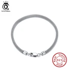 Браслет ORSA JEWELS из стерлингового серебра 925 пробы для мужчин и женщин, Круглый браслет-цепочка с попкорном 3,0 мм, Ювелирное Украшение в стиле шайбы SB65